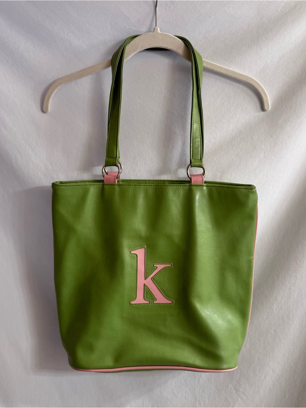 Y2K Green & Pink Faux Leather Shoulder Bag